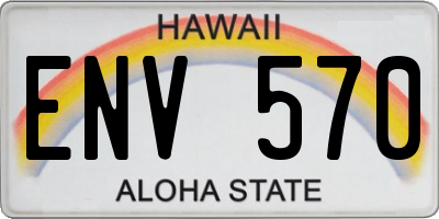 HI license plate ENV570
