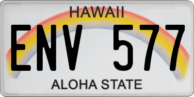 HI license plate ENV577