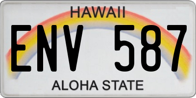 HI license plate ENV587