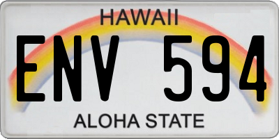 HI license plate ENV594