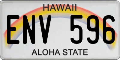 HI license plate ENV596