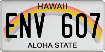 HI license plate ENV607