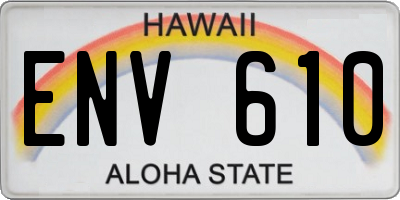 HI license plate ENV610