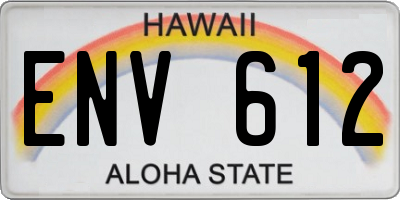 HI license plate ENV612