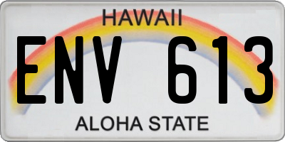 HI license plate ENV613