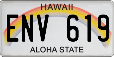 HI license plate ENV619