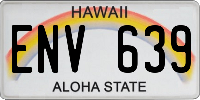 HI license plate ENV639