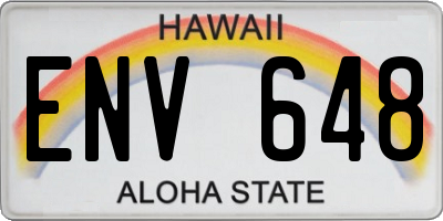 HI license plate ENV648