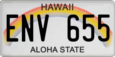 HI license plate ENV655