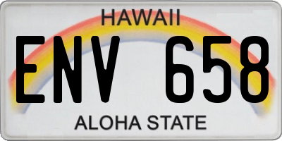 HI license plate ENV658