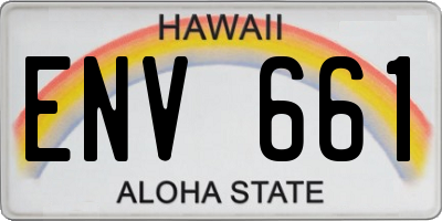 HI license plate ENV661