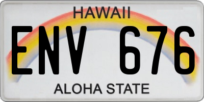 HI license plate ENV676