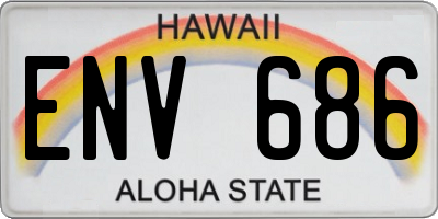 HI license plate ENV686