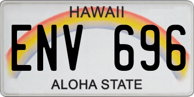 HI license plate ENV696