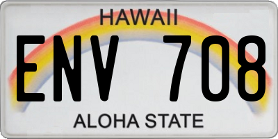 HI license plate ENV708