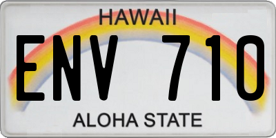 HI license plate ENV710