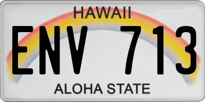 HI license plate ENV713