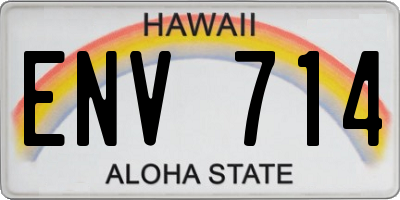 HI license plate ENV714