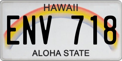 HI license plate ENV718