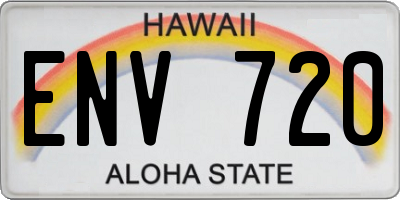 HI license plate ENV720