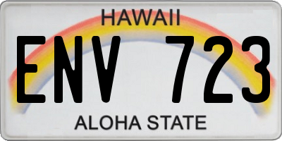 HI license plate ENV723