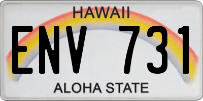 HI license plate ENV731