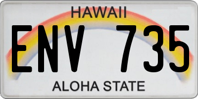 HI license plate ENV735