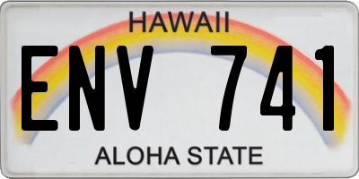 HI license plate ENV741