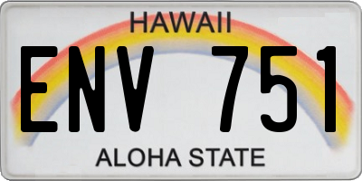 HI license plate ENV751