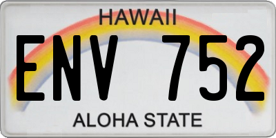 HI license plate ENV752