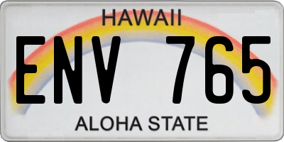 HI license plate ENV765