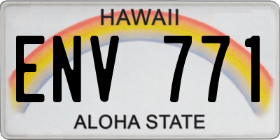 HI license plate ENV771