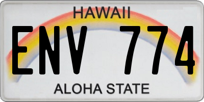 HI license plate ENV774