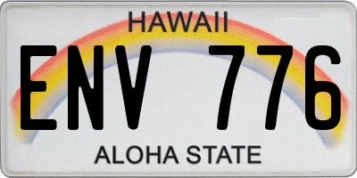 HI license plate ENV776