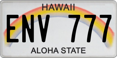 HI license plate ENV777