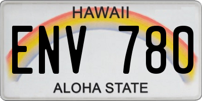 HI license plate ENV780