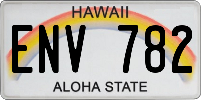 HI license plate ENV782