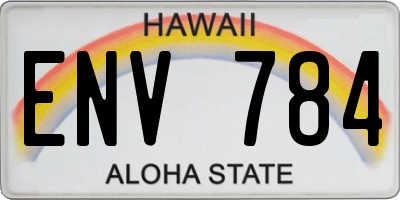 HI license plate ENV784