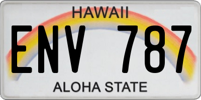 HI license plate ENV787