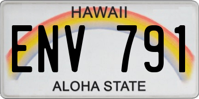 HI license plate ENV791