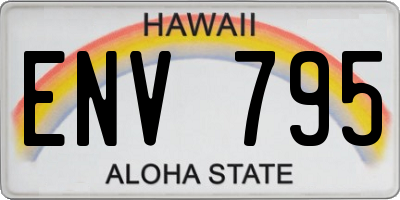 HI license plate ENV795