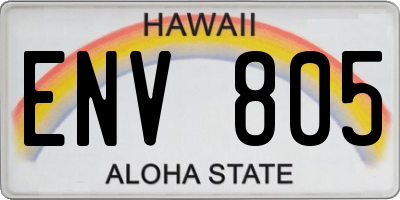 HI license plate ENV805