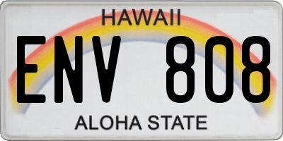 HI license plate ENV808