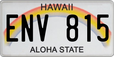 HI license plate ENV815