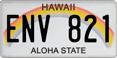 HI license plate ENV821