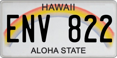 HI license plate ENV822