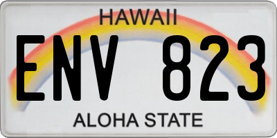 HI license plate ENV823