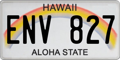 HI license plate ENV827