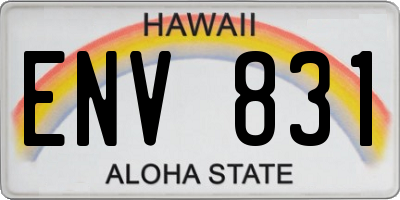 HI license plate ENV831