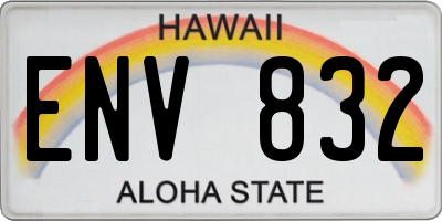 HI license plate ENV832
